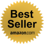 Amazon best seller gold seal with black sans-serif type and Amazon logo below