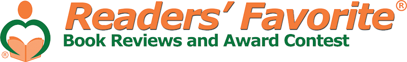 Readers Favorite Logo - Orange and green sans-serif type with icon of person reading to left